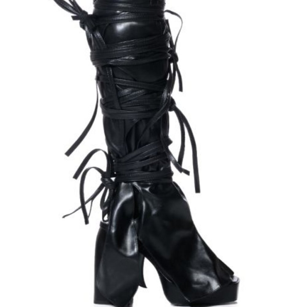 AZALEA WANG " READILY STRAPPED " 2 IN 1 STRAPPY SANDAL IN BLACK ( BRAND NEW !!!! - Picture 3 of 10